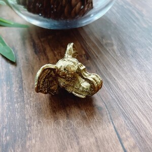 Solid Brass Elephant Knob: Cabinet Drawer Pull -BHK108
