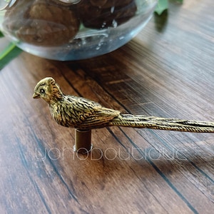 Long Tail Bird Solid Brass Knob Cabinet Pull Drawer Knob Dresser Pull Knob Handle Kitchen Knob Pull Cabinet Pull Hardware BHK1065