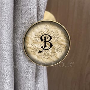 Glass Cabochon Letter Print Curtain Holdback Solid Brass Wall Mounted Curtain Tie Backs Works Curtain Tie Back Wall Tie-back Hook QHK009