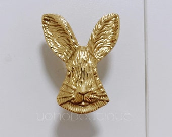 Massiver Messing Knauf Häschen : Möbelknauf -BHK114