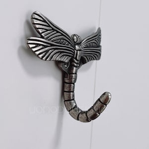 Dragonfly Metal Wall Hook Crystal Wall Hook Coat Hook Key Hook Towel Hook Wall Hanger QHK160