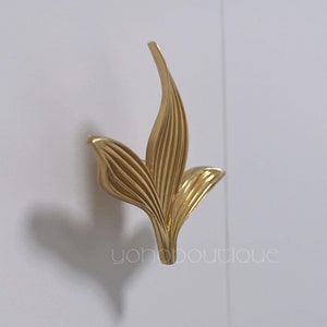 Leaf Solid Brass Knob Cabinet Pull Drawer Knob Dresser Pull Knob Handle Kitchen Knob Pull Cabinet Pull Hardware BHK139