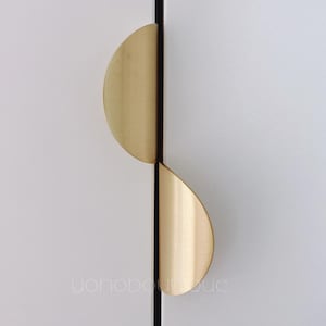 Poignée de meuble en laiton massif : bouton de tiroir moderne, quincaillerie de cuisine BHK015