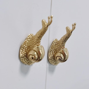 Solid Brass Snail Knob: Cabinet Drawer Dresser Pull -BHK1028
