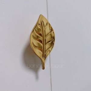 Leaf Solid Brass Knob Cabinet Pull Drawer Knob Dresser Pull Knob Handle Kitchen Knob Pull Cabinet Pull Hardware BHK863
