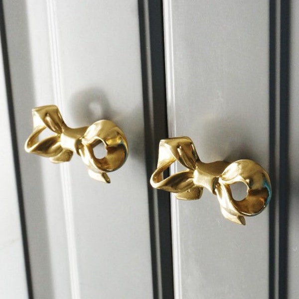 Bow Knob Solid Brass Knob Cabinet Pulls Drawer Knob Dresser Pull Knobs Handles Kitchen Knobs Pulls Cabinet Pull Hardware BHK058