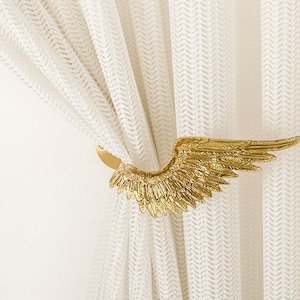 Luxury Wing Curtain Holdbacks Solid Brass Wall Mounted Curtain Tie Backs Works Curtain Tie Back Wall Tie-back Hook QHK029