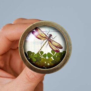 Libelle: Handgefertigter Knauf aus Zinklegierung -CAB003