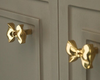 Bow Knob Solid Brass Knob Cabinet Pulls Drawer Knob Dresser Pull Knobs Handles Kitchen Knobs Pulls Cabinet Pull Hardware BHK090