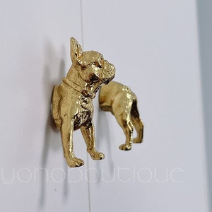 Solid Brass Dog Cabinet Knob: Animal Dresser Pull -BHK167