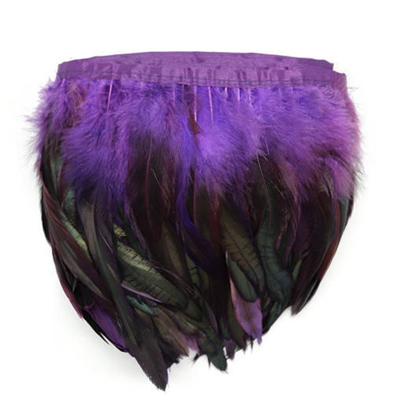 1 Yard Rooster Feather Trimming Feather Fringe Trim 4-6 in Feather Boa Stripe for Party Clothing Accessories Craft YM218