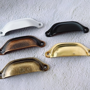 2 Zinc Alloy Shell Pulls: Cabinet Drawer Handle (3.8") FGHK013