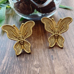 Butterfly Solid Brass Knob Cabinet Pull Drawer Knob Dresser Pull Knob Handle Kitchen Knob Pull Cabinet Pull Hardware BHK914