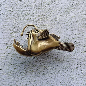 Fish Knob Solid Brass Knob Cabinet Pull Drawer Knob Dresser Pull Knob Handle Kitchen Knob Pull Cabinet Pull Hardware BHK1015