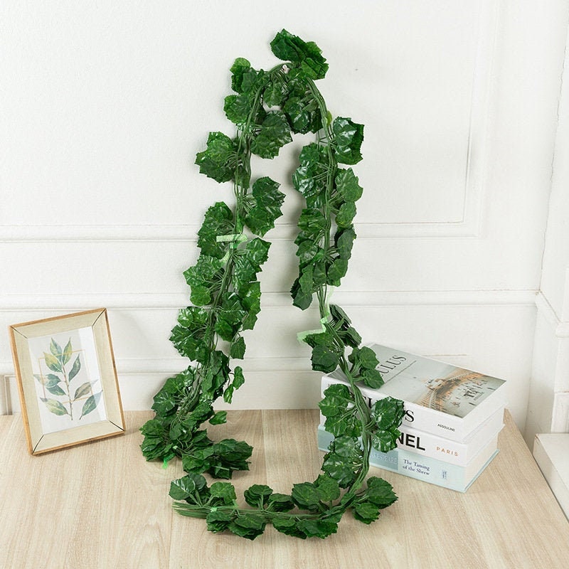 12 Strands Artificial Greenery Garlands Hanging Vine Leaf Etsy