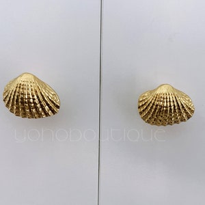 Shell Knob Solid Brass Knob Cabinet Pulls Drawer Knob Dresser Pull ...