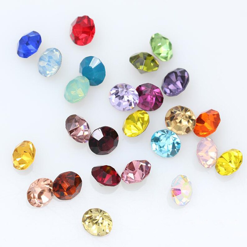 100pcs Assorted Rhinestones Mixed Color Rhinestones Pointed Etsy