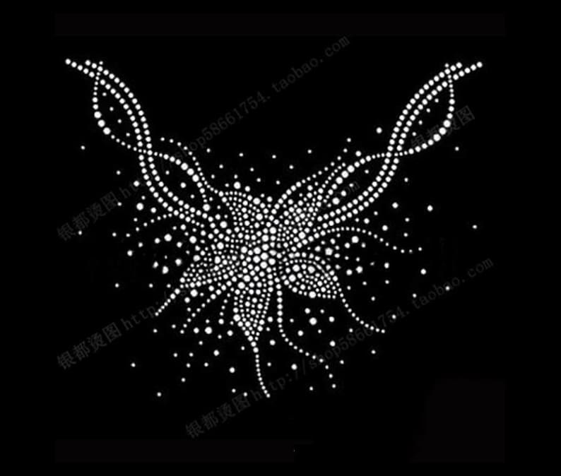 A Piece of Flower Collar Rhinestone Appliqu\u00e9 IPA090 Iron On Rhinestone Transfer Bling Hot Fix Motif Applique