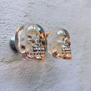 Skull Glass Knob Crystal Knob Cabinet Pull Drawer Knob Dresser Pull Knob Handle Kitchen Knob Pull Cabinet Pull Hardware BHK693