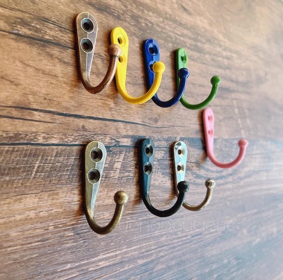 Mini Metal Wall Hooks: Coat, Key & Towel Hangers (Set of 6) QHK083