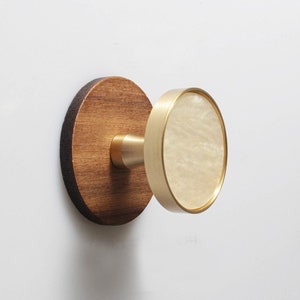 Walnut Wall Hook Solid Brass Hook Brass Wall Hook Coat Hook Key Hook Towel Hook Wall Hanger QHK020