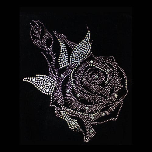 Beautiful Sparkly Rose hot fix iron on glue on Rhinestone Diamante AAA 