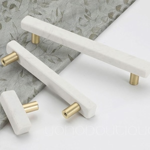 Pomello per cassettiera in marmo bianco in stile nordico, pomello per cassettiera, pomello per cucina, ferramenta per mobili BHK409
