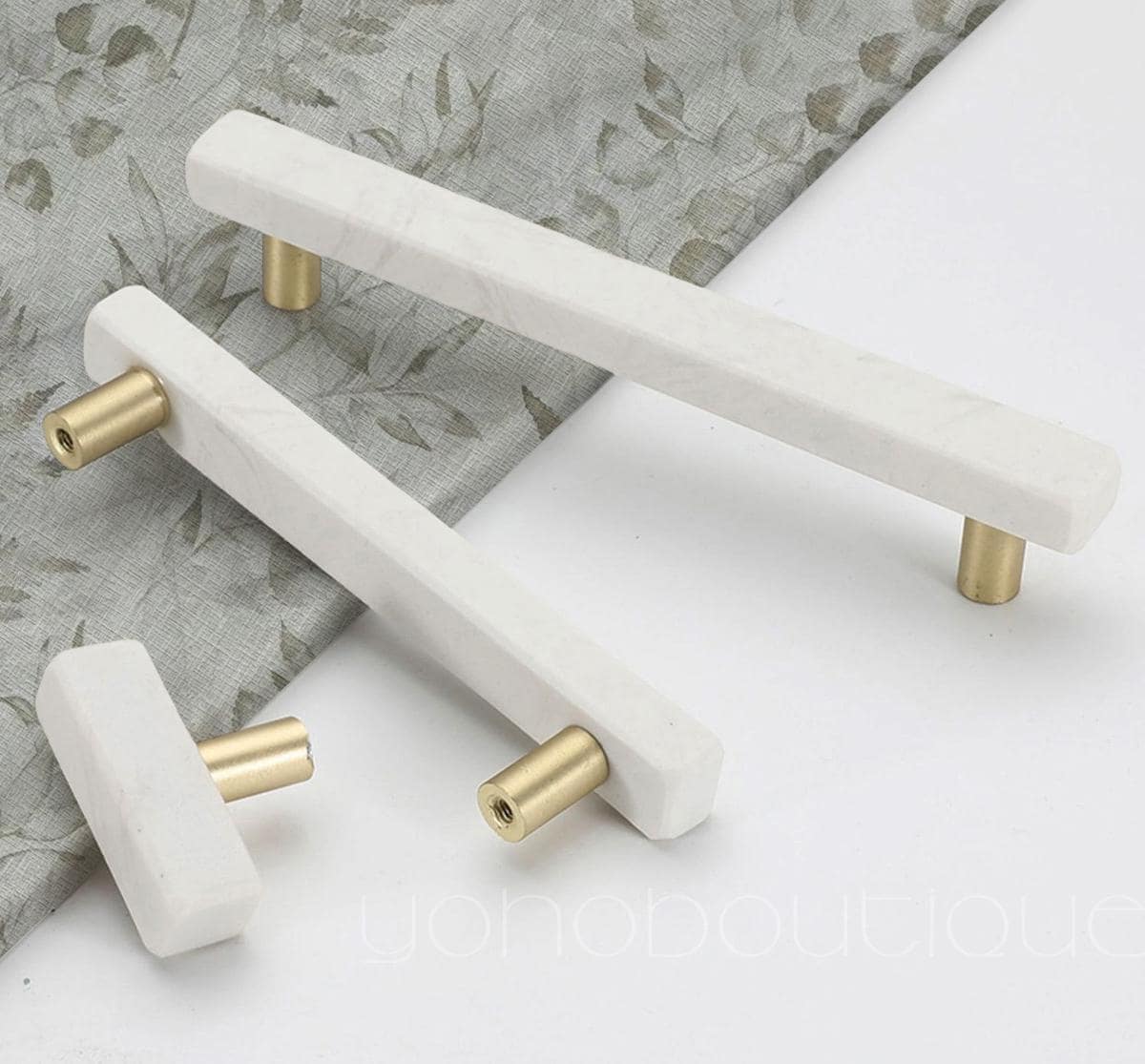 Nordic Style White Marble Cabinet Pull Drawer Knob Dresser Pull Knob Kitchen Knob Cabinet Pull Hardware BHK409