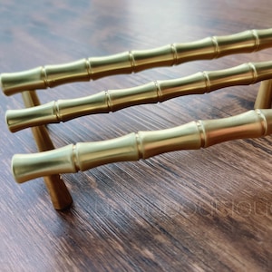 Bamboo Modern Style Pull Gold Metal Drawer Knob Dresser Pull Knob Kitchen Knob Cabinet Pull Hardware BHK802