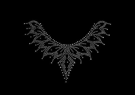 A Piece of Flower Collar Rhinestone Appliqu\u00e9 IPA090 Iron On Rhinestone Transfer Bling Hot Fix Motif Applique