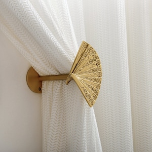 Luxury Fan Curtain Holdbacks Solid Brass Wall Mounted Curtain Tie Backs Works Curtain Tie Back Wall Tie-back Hook QHK028