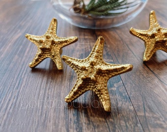 Solid Brass Starfish Knob: Sea Animal Cabinet Pull -BHK065