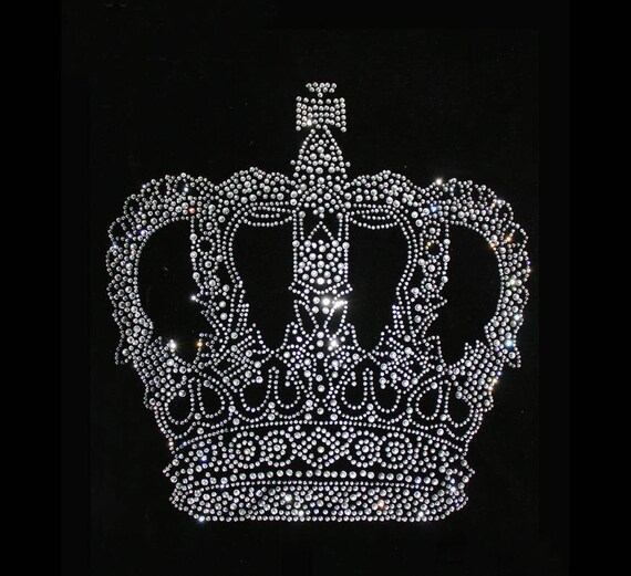 A Piece of Crown Rhinestone Appliqué Iron on Rhinestone Etsy