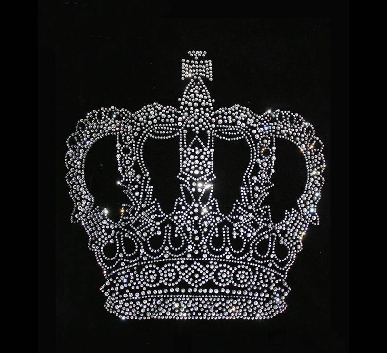 A Piece of Crown Rhinestone Appliqué Iron On Rhinestone Etsy
