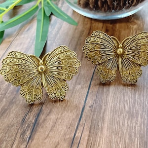 Butterfly Solid Brass Knob Cabinet Pull Drawer Knob Dresser Pull Knob Handle Kitchen Knob Pull Cabinet Pull Hardware BHK447
