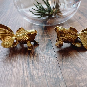 Goldfish Knob Solid Brass Knob Maple Cabinet Pull Drawer Knob Dresser Pull Knob Handle Kitchen Knob Pull Cabinet Pull Hardware BHK742