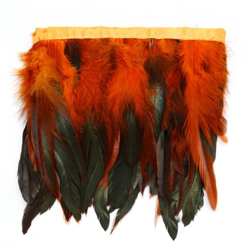 1 Yard Rooster Feather Trimming Feather Fringe Trim 46 in Etsy
