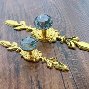 Crystal Knob  Backplate Pull Metal Drawer Knob Dresser Pull Knob Kitchen Knob Cabinet Pull Hardware BHK488