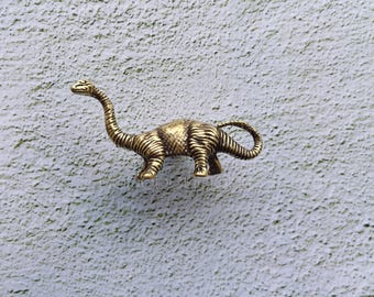 Puxador de gaveta de armário com padrão de dinossauro em latão maciço - BHK1012