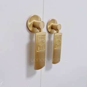 Drop Ring Knob Solid Brass Knob Cabinet Pull Drawer Knob Dresser Pull Kitchen Knob Pull Cabinet Pull Hardware BHK210