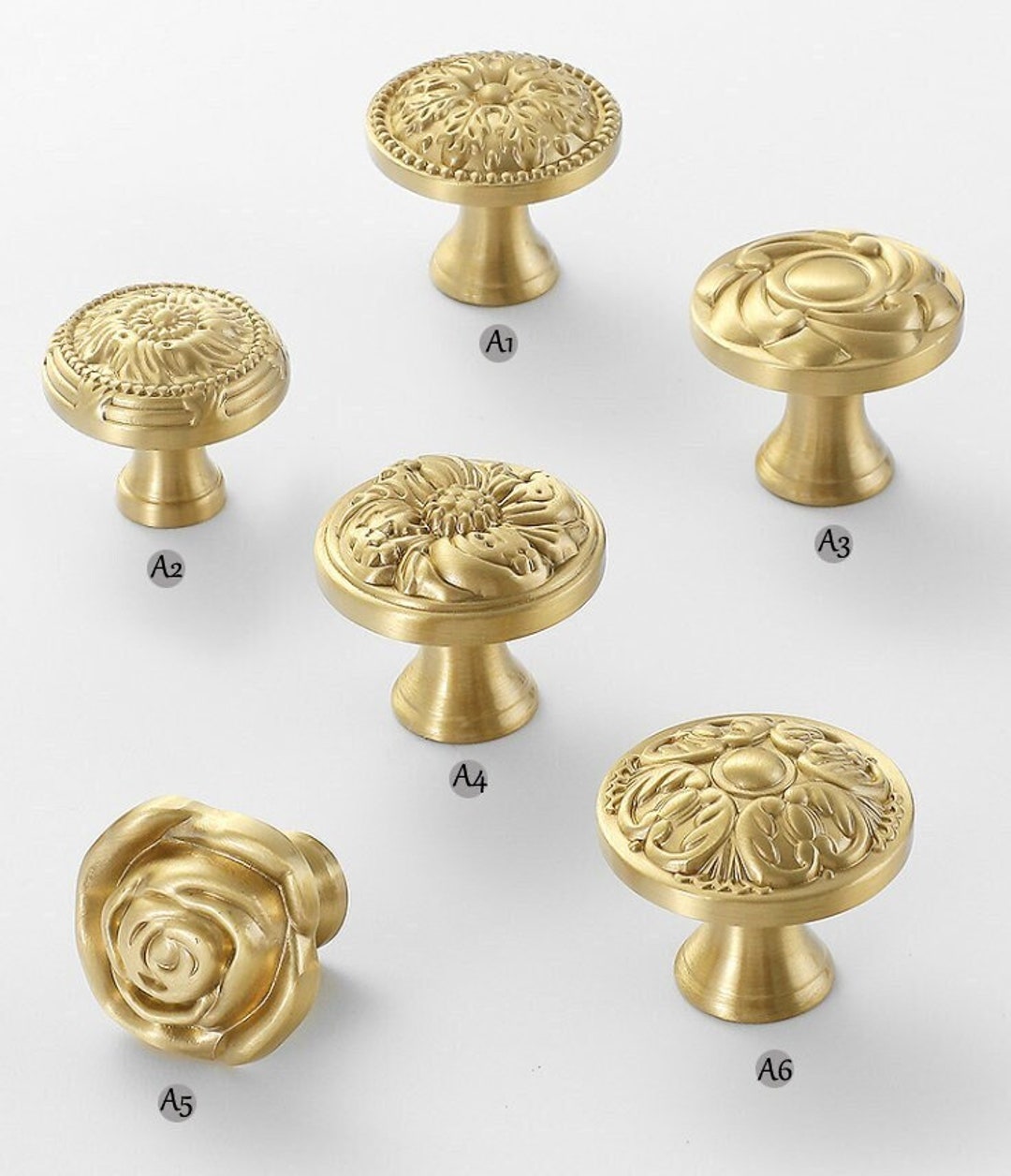 Solid Brass Knob Cabinet Pulls Drawer Knob Dresser Pull Knobs Handles ...
