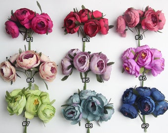 3 bundles of  Peony Artificial Flower Fabric Flower Heads for Millinery Crafting, Home decor, Floral Arrangements - NFH009