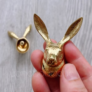 Rabbit Solid Brass Knob Cabinet Pull Drawer Knob Dresser Pull Knob Handle Kitchen Knob Pull Cabinet Pull Hardware BHK448