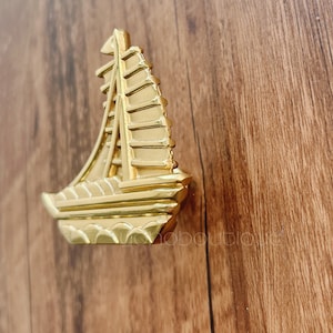 Båtknopp i massiv mässing: Nautisk skåplådshandtag - BHK235