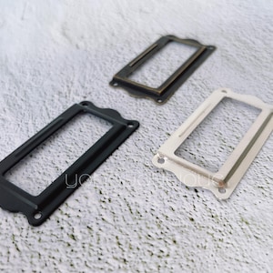 4 Zinc Alloy Label Pulls: Library Tag Cabinet Hardware -FGHK021