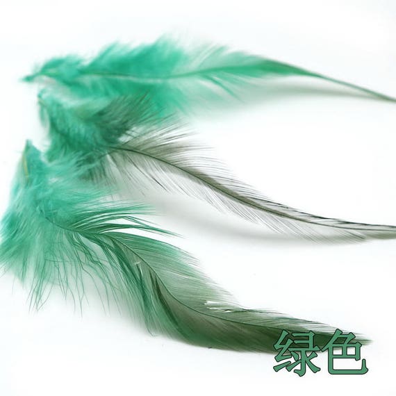 FLORESCENT GREEN SADDLE ROOSTER CRAFT HAIR FEATHER 5"-6"L 15 FLORESCENT GREEN SADDLE ROOSTER CRAFT HAIR FEATHER 5"-6"L 15