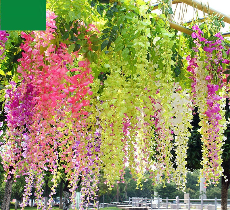 12 Strands Artificial Flower Garland Flower Hanging Flowers Etsy