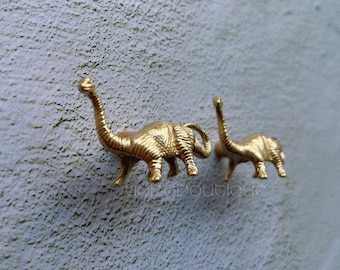 Puxador de gaveta de armário com padrão de dinossauro em latão maciço - BHK1011