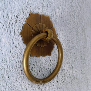 Antique Bronze Drop Ring Pull: Zinc Alloy Drawer Knob, 2" -BHK947