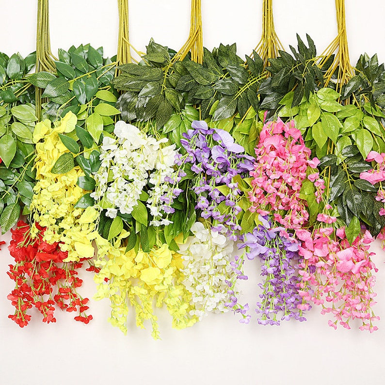 12 Strands Artificial Flower Garland Flower Hanging Flowers Etsy